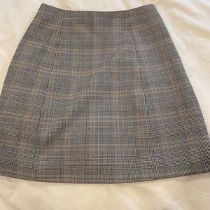 Aritzia Babaton modern check mini skirt